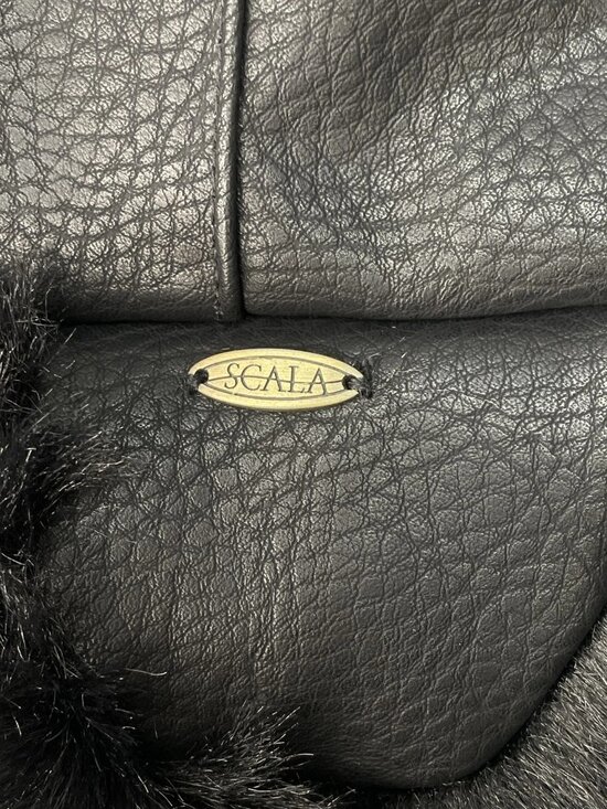 Scala Mens/Womens Aviator Hat Black Size L Faux Fur Trimmed Polyester Winter main image 7